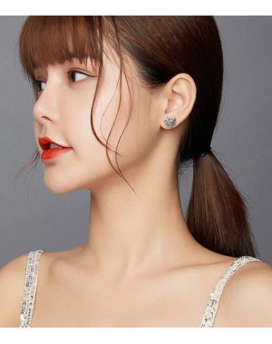 Imagen 2 de 5 de Aretes Topos Para Mujer Corazón Árbol Vida En Plata 925
