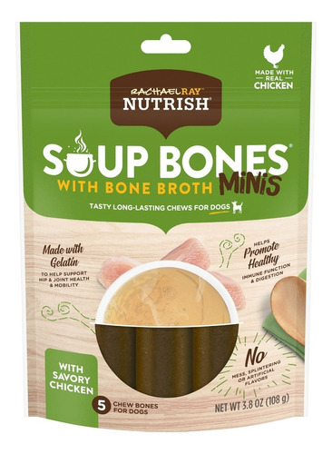 Premios Para Perros Soup Bones Minis Sabor Pollo 108grs