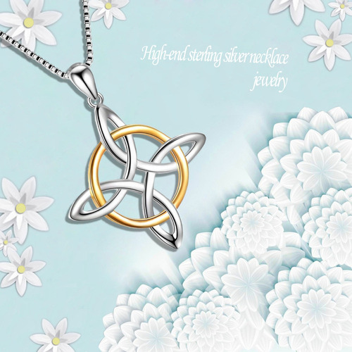 Dijes Nudo De Bruja En Plata Con Cadena Plata S925 Elegante