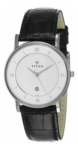 Reloj Hombre Titan Nl9162sl04 Cuarzo Pulso Negro En Cuero