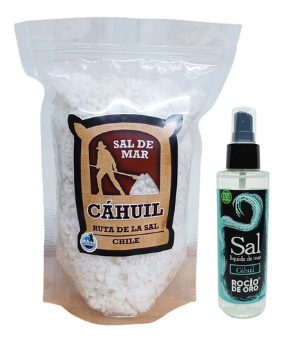 Pack 1: Sal De Mar De Cáhuil Gruesa, Sal Líquida -75% Sodio