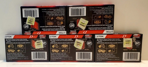 Lote 5 Cassette Cinta Virgen Tdk D60 Sin Abrir