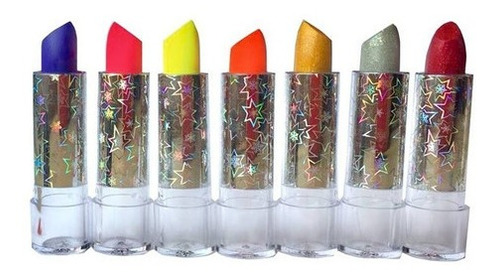 Pack X 7 Labiales Fluo + Glitters Funny Girl