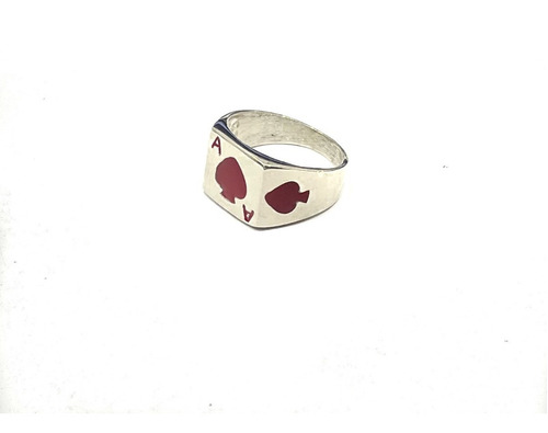 Anillo Poker As De Picas Macizo Plata 925 Regalo