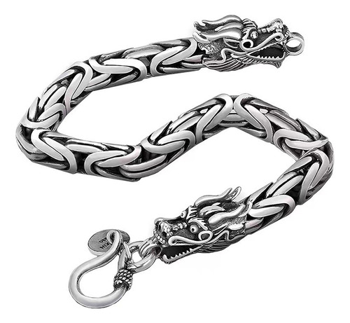 Pulsera De Quilla Doble Vintage Gótica Para Hombre Color Plata antigua