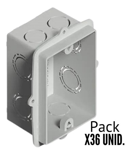 Cajas De Luz Plásticas Embutir Genrod Rectangular Pack X 36u