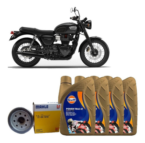 Troca De Óleo Triumph T100 Gulf 15w50 Trac Mahle Oc1019