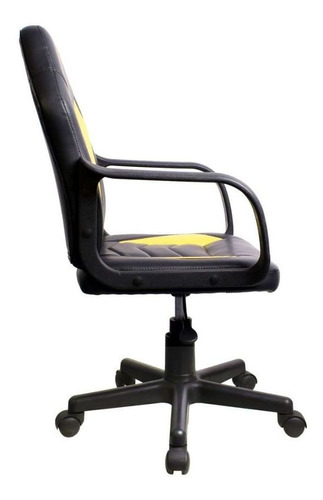 Cadeira Gamer Infantil Pelegrin Pel-9354 Preto Com Amarelo Material do estofamento Couro/PVC