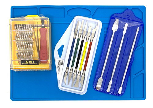 Kit Chaves 32 Peças + Manta Anti Estatica + Espatulas
