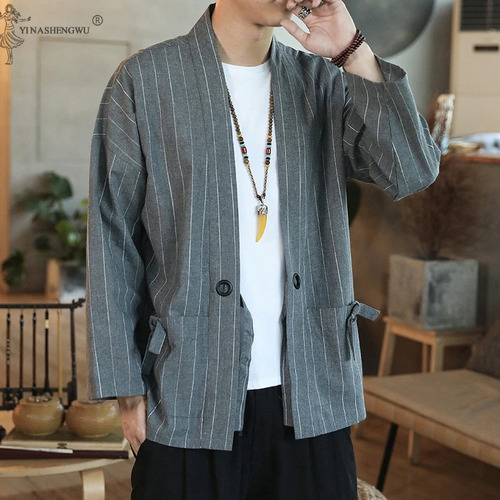 Cárdigan Tipo Kimono Para Hombre, Estilo Tradicional Yukata,