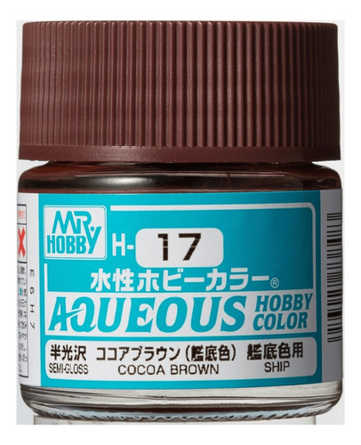 Mr Hobby Aqueous Color H17 Cocoa Brown Marron Cacao Modelism