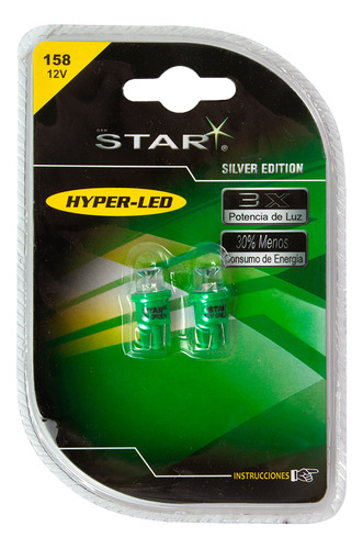 Foco Leds 158 Verde 12v 1 Leds 2pz Plano Star 158