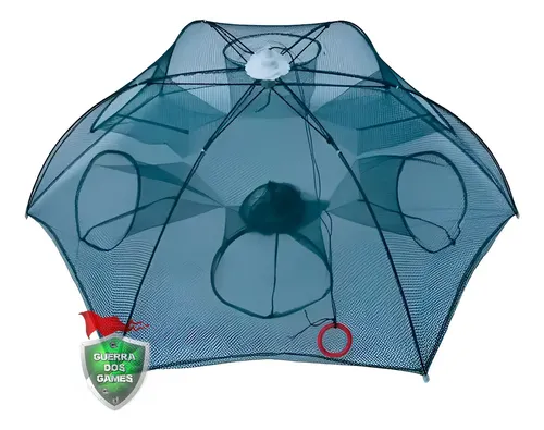 Armadilha de Pesca Guerra Dos Games 90x90cm Verde Camarões Lambaris