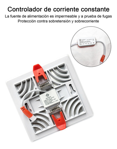 Plafón Cuadrado 18w Luminaria Led Cálido/blanco 3000k/6500k