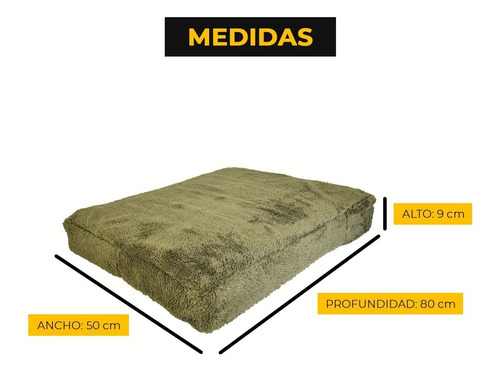 Imagen 3 de 6 de Cucha Perro Cama Para Perros Corderito 50x80 Espuma Verde