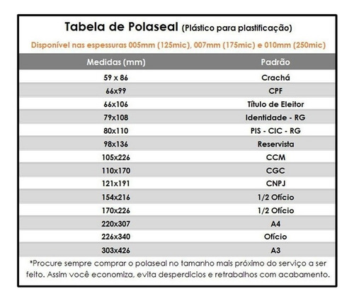 Imagem 4 de 4 de Polaseal Plástico Para Plastificação A4 220x307 0,07mm 100un