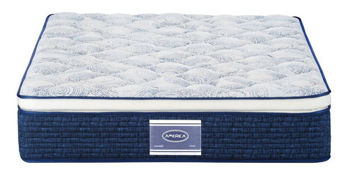 Colchón America Ocean Queen Size Color Azul