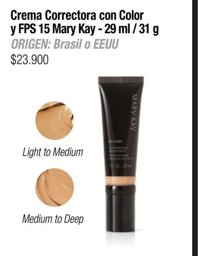 Base Cc Cream Mary Kay Crema Correctora Con Color Light To Medium