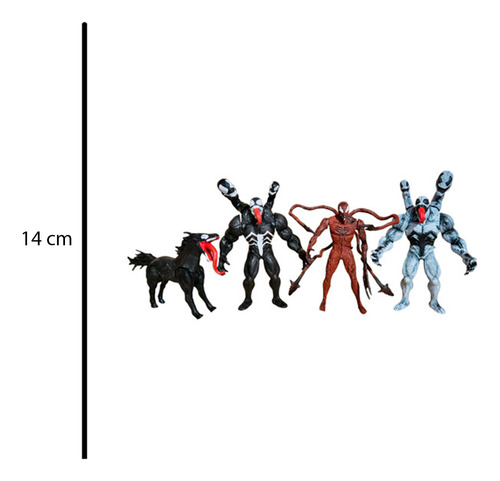 Spider Man Set Figuras Venom Carnage Antivenom Set 4 Pzs