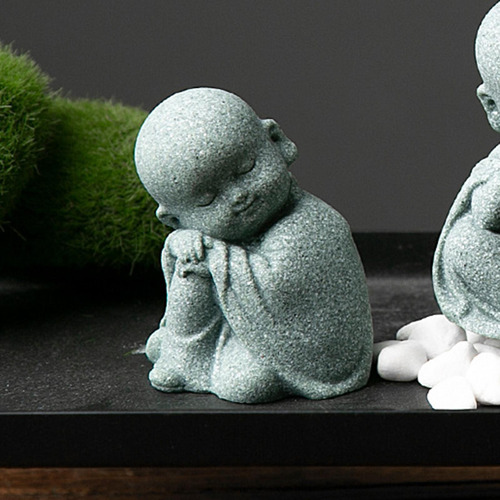 4 Mini Estatuilla De Monje, Estatua De Buda, Meditación