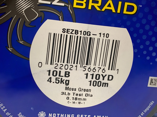 Multifilamento Spiderwire Ez Braid 10lbs X 100mts Made Usa Color Verde