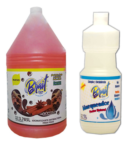 Combo Galón Desinfectante  + Cloro 1 Lt. Brait Clean