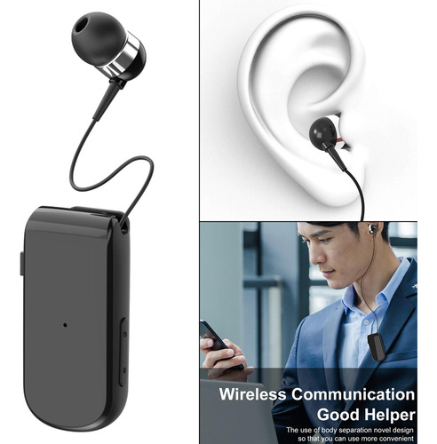 Auricular Con Clip Para El Cuello Con Micrófono Negro