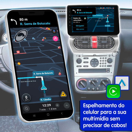 Multimidia 9' Android Corsa 02 Até 2012 Android Auto Carplay