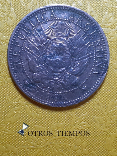 Moneda 2 Centavos De Patacon 1884