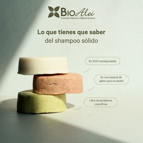 Shampoo Sólido Artesanal Bergamota - Natural Bioalei 100 G