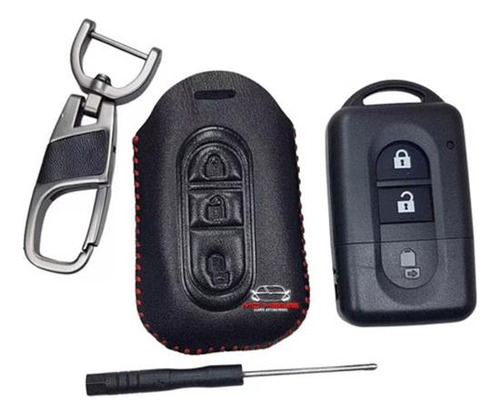 Funda De Cuero Premium For Llave De Nissan Micra 2004,