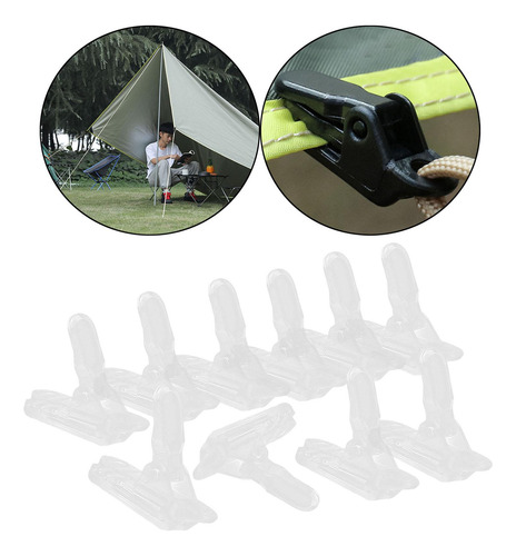 2 X 10 Uds Clips Para Lona Empuñaduras De Bloqueo Claro