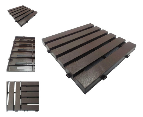 Deck Plástico Para Box Varandas Jardins Decoração Kit 6 Pç