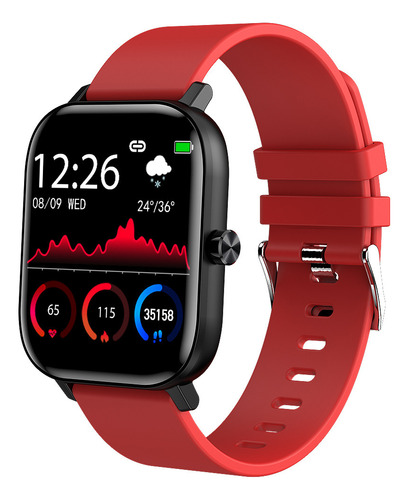 Reloj Rojo Impermeable Con Monitor De Salud Cardíaca