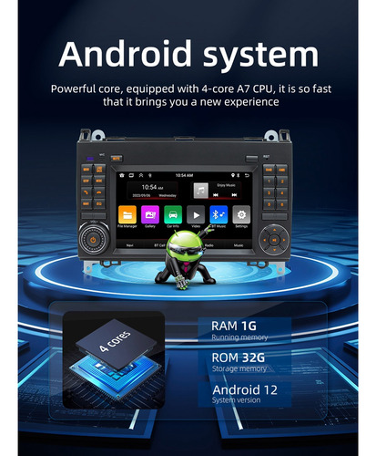 Reproductor Estéreo De Radio De Coche Android De 7 Pulgadas