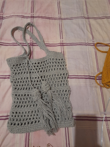 Imagen 8 de 9 de Bolsa De Red Hilo Crochet / Bolso Playero / Artesanal