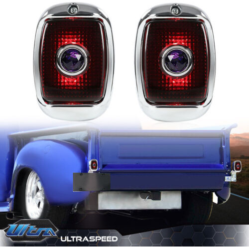 Fit For 40-53 Chevy Gmc Truck Rear Blue Dot Tail Lamps L Oab