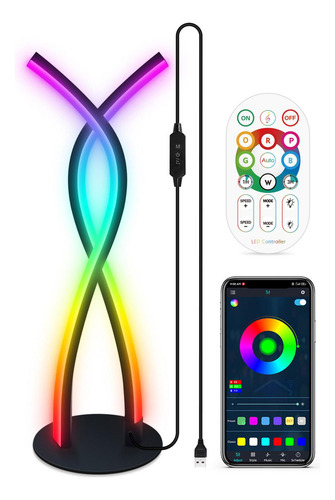 * Lámpara De Mesa Rgb, Tira De Luz Ambiental Con Control