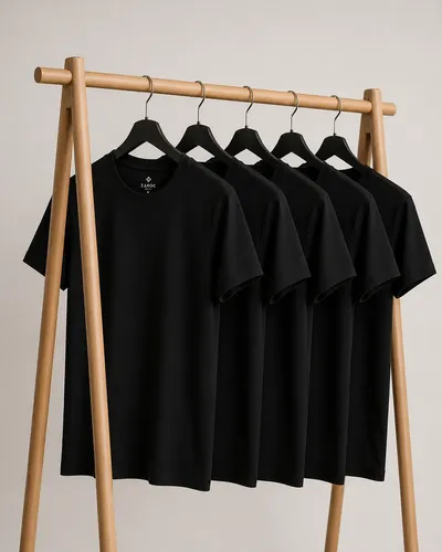 Kit 5 Camisetas Masculinas Slim Fit  Básicas Algodão Premium