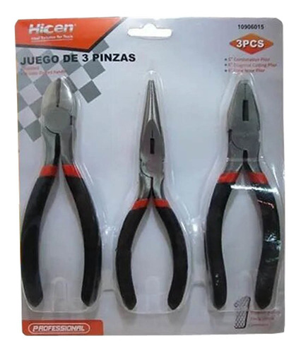Juego De Pinzas 3 Pz. 6´´ Hicen G P