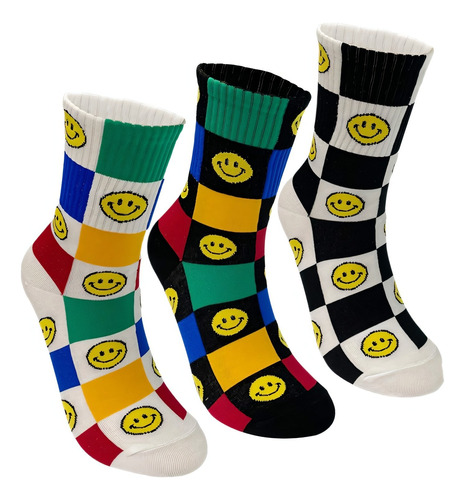 Calcetines Little Yellow Smiley Mid Calf Talla 4 Pares