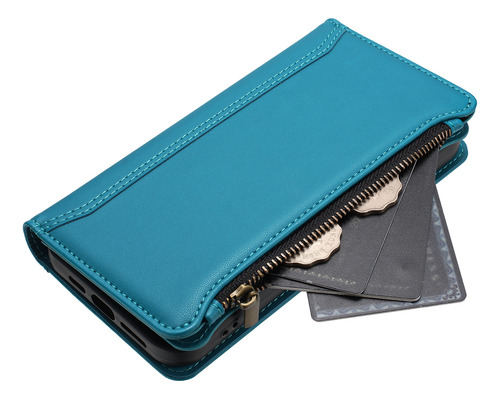 Funda Tipo Cartera De Piel Con Cierre De 9 Ranuras Para Huawei Honor Serie 9/90, A Prueba De Golpes, Correa De Muñeca, 6 Colores, Desmontable