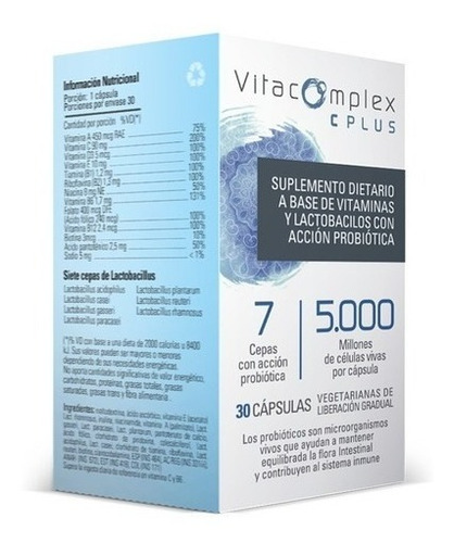 Imagen 2 de 8 de Pack X 24 Vitacomplex C Plus Probiótico 7 Cepas + Vitaminas