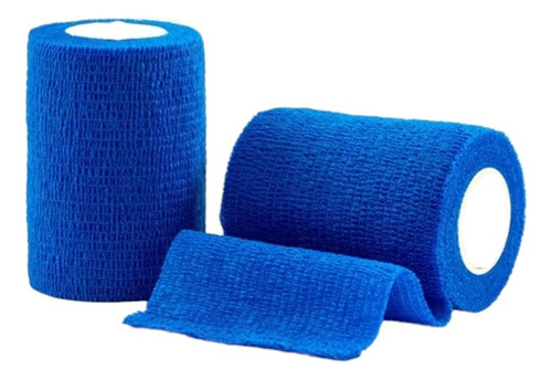 Pack X2 Venda Cohesiva Elástica 5cmx4,5m Venda Autoadherente Marin Vendas Adhesivas Color Azul Perfectas Para Rehabilitacion Esguinces Fracturas, Vendas Uso Deportivo Color Azul Vendas Elasticas