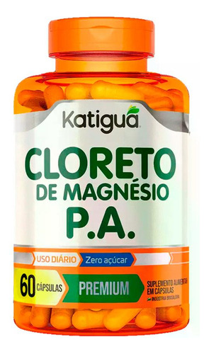 6potes Cloreto De Magnésio P.a Katigua C/ 60 Cápsulas Cada