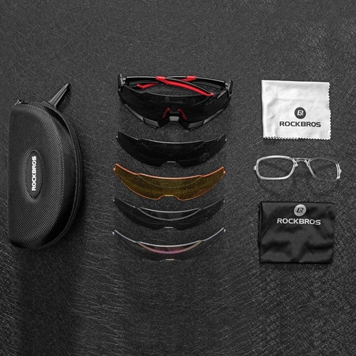 Imagem 6 de 7 de Óculos Ciclismo Bike 5 Lentes + Suporte Grau Kit Completo