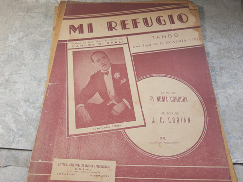 Partitura Mi Refugio Tango Juan Cobian