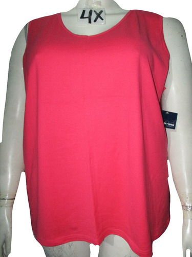 Blusa Roja Casual Sin Mangas Talla 4x (46/48) Basic Edition