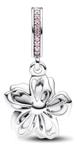 Charm De Plata De Ley 925 Charm Flor De Cerezo Para Pulsera