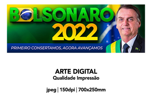 Imagem 1 de 1 de Arte Digital Adesivo Bolsonaro 2022